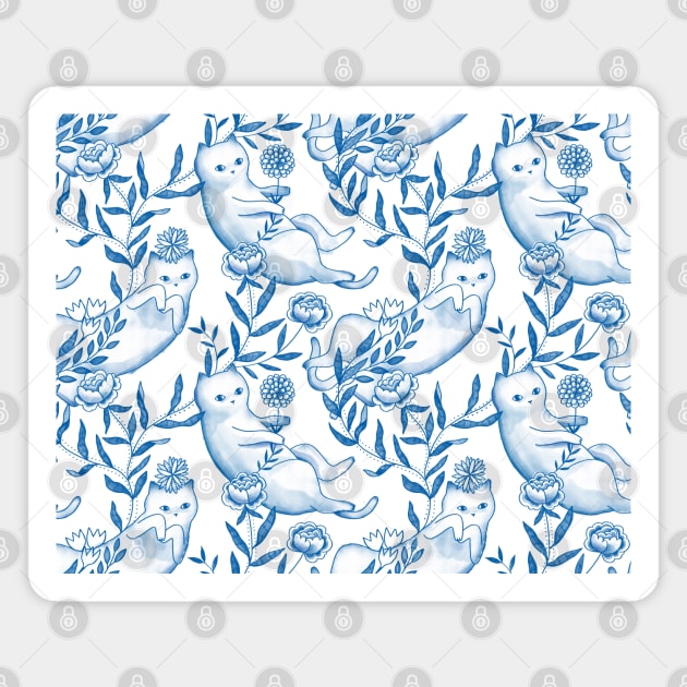 Toile de Jouy Cats Magnet by kostolom3000